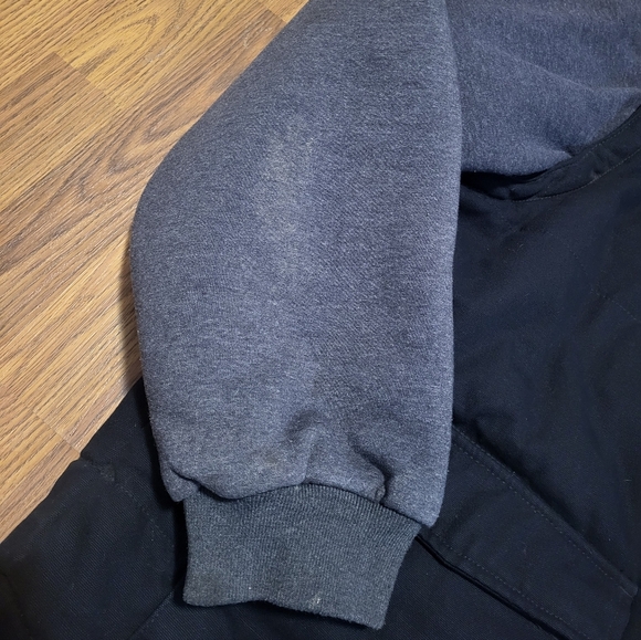 Tough Duck Men's 2XL Canvas Work Jacket – Black with Grey Cotton Sleeves D6 - Picture 2 of 14